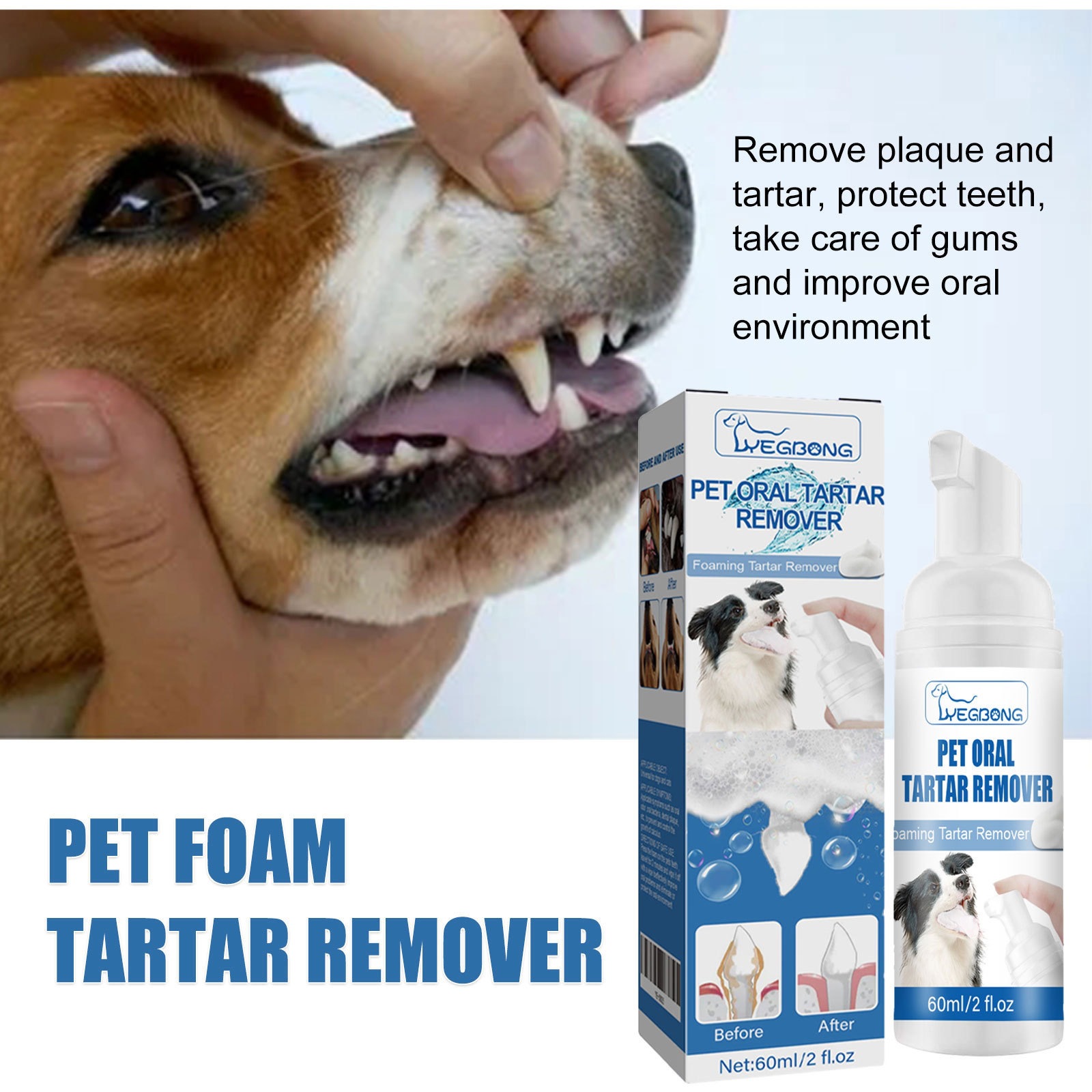 Teeth Whitening Effective - Pet Tartar Remover Dogs Cats Teeth