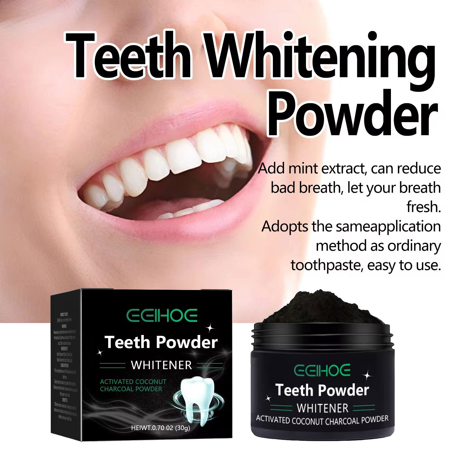 EELHOE Charcoal Powder for Tee - đánh giá và giá Whitening Powder Activated
